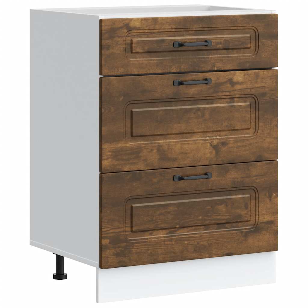 Armoire de cuisine Kalmar chêne fumé bois d'ingénierie - XIOS