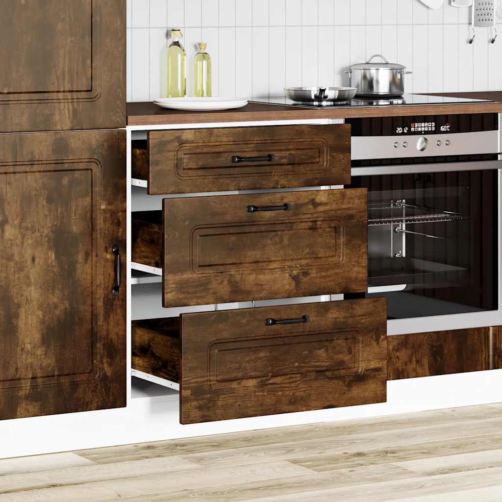 Armoire de cuisine Kalmar chêne fumé bois d'ingénierie - XIOS