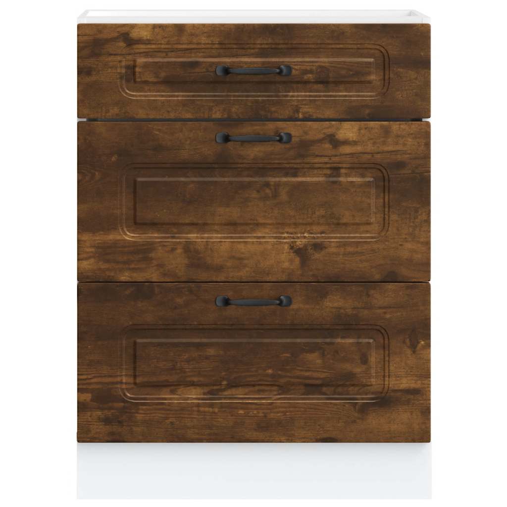Armoire de cuisine Kalmar chêne fumé bois d'ingénierie - XIOS