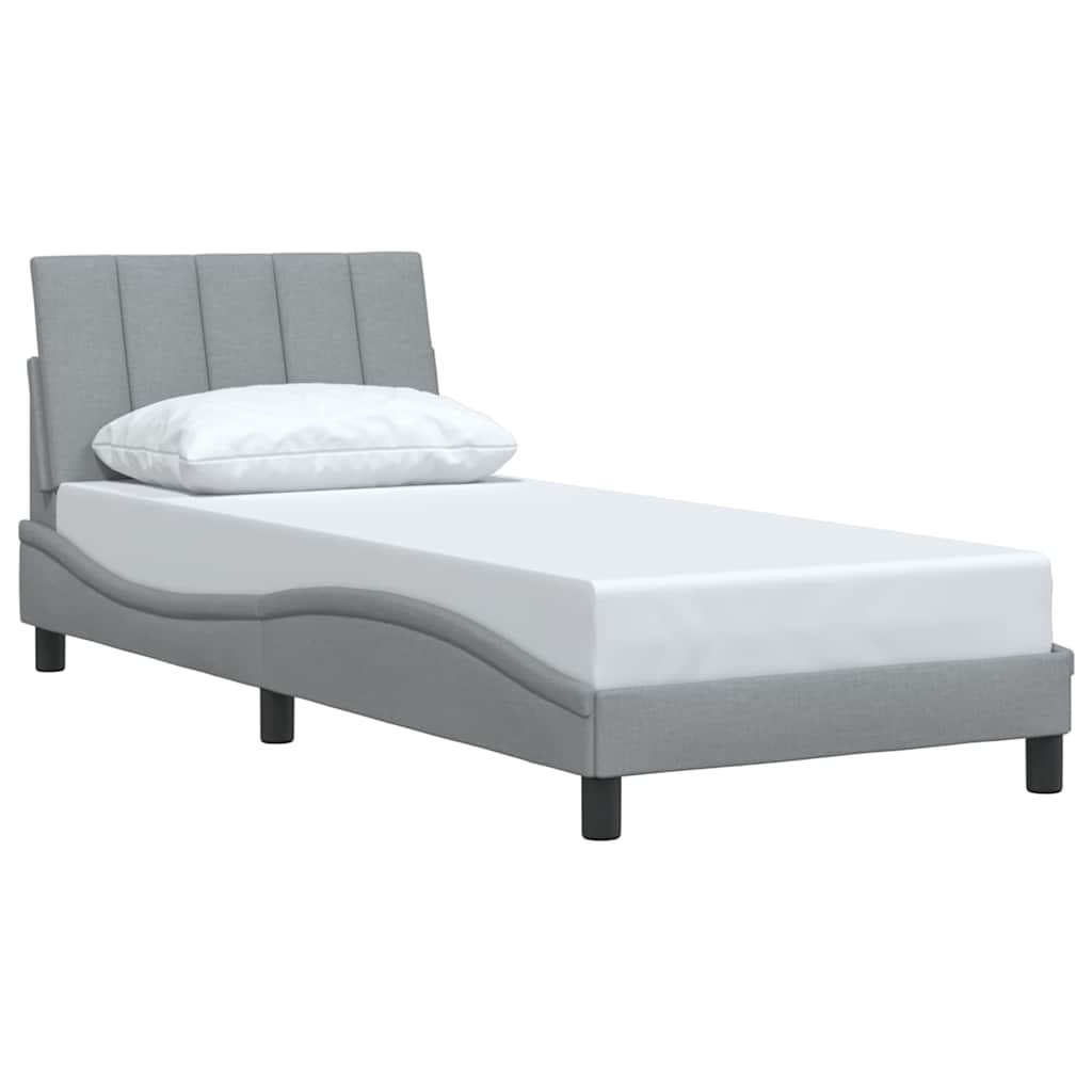 Cadre de lit sans matelas gris clair 80x200 cm tissu - XIOS