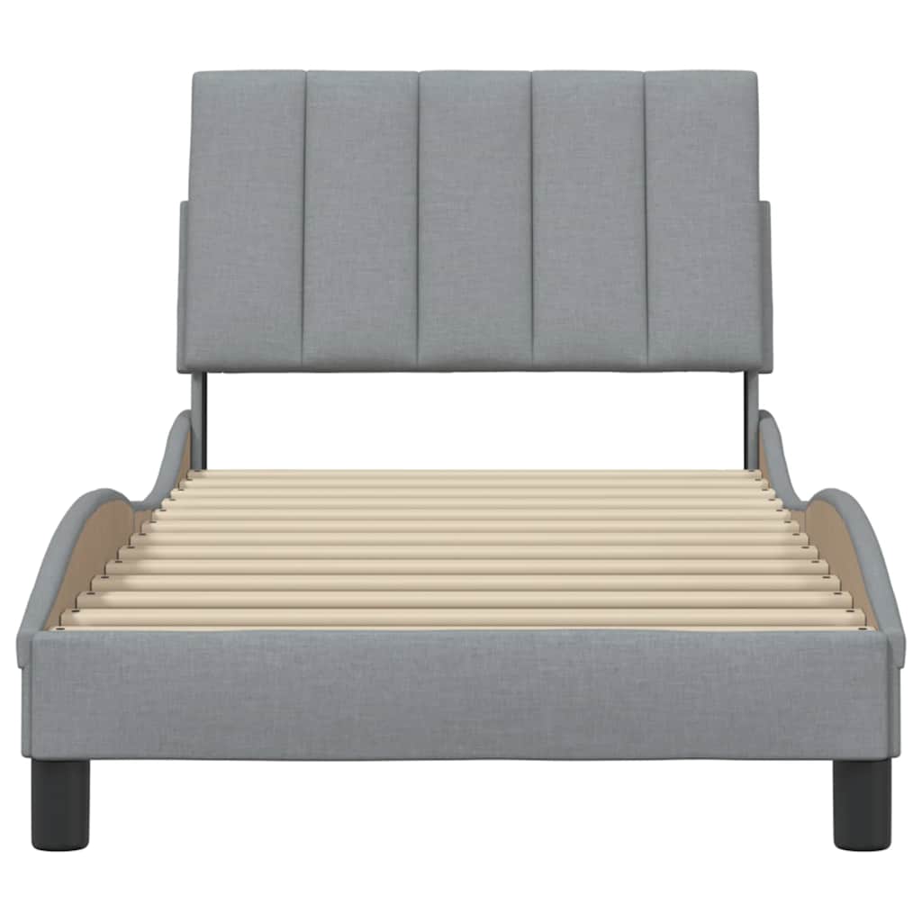 Cadre de lit sans matelas gris clair 80x200 cm tissu - XIOS
