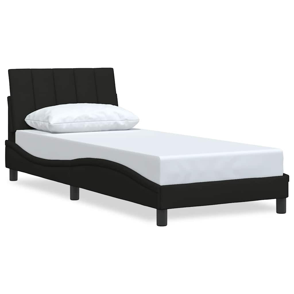Cadre de lit sans matelas noir 80x200 cm tissu - XIOS