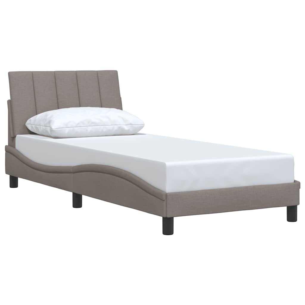 Cadre de lit sans matelas taupe 80x200 cm tissu - XIOS