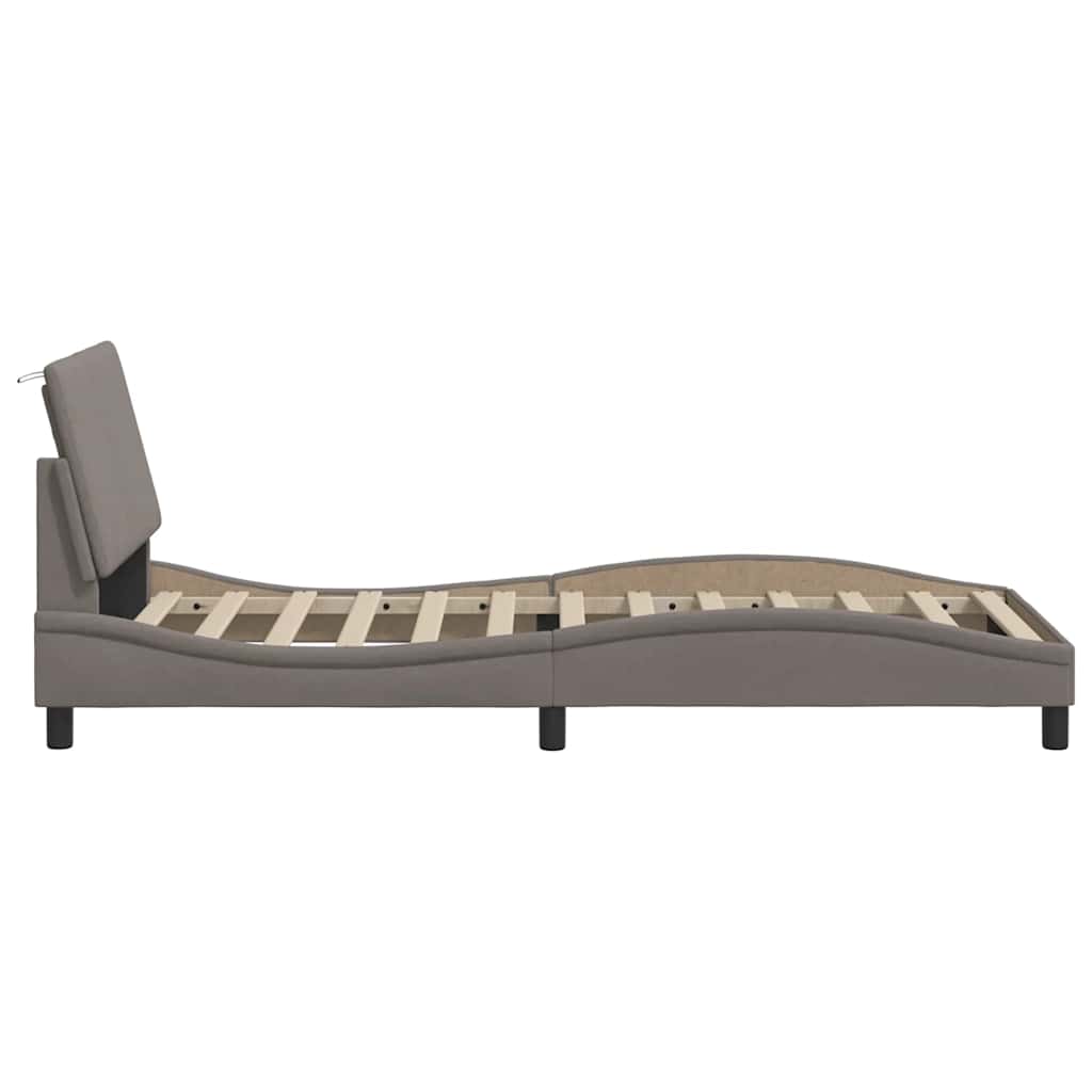 Cadre de lit sans matelas taupe 80x200 cm tissu - XIOS