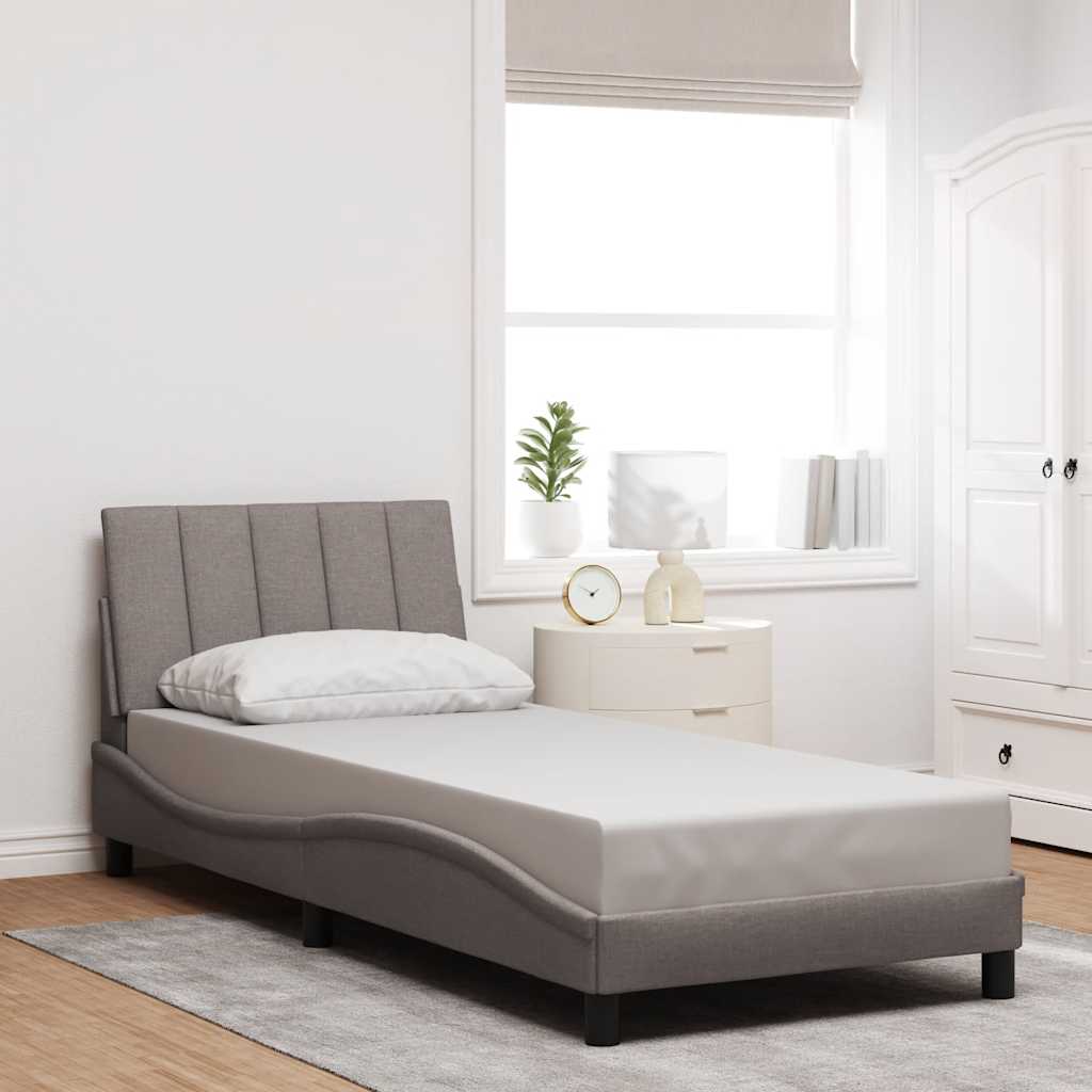 Cadre de lit sans matelas taupe 80x200 cm tissu - XIOS