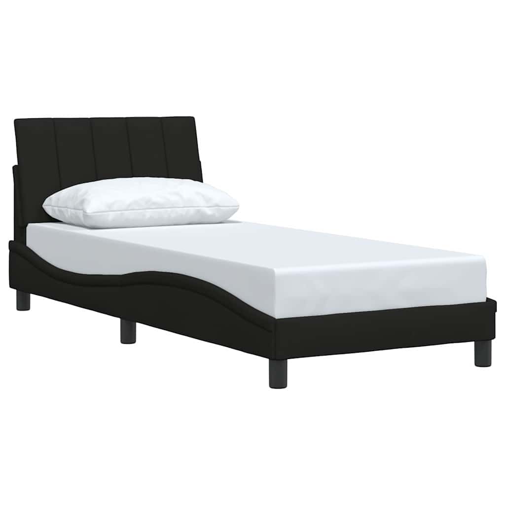 Cadre de lit sans matelas Hanko noir 90x190 cm tissu - XIOS