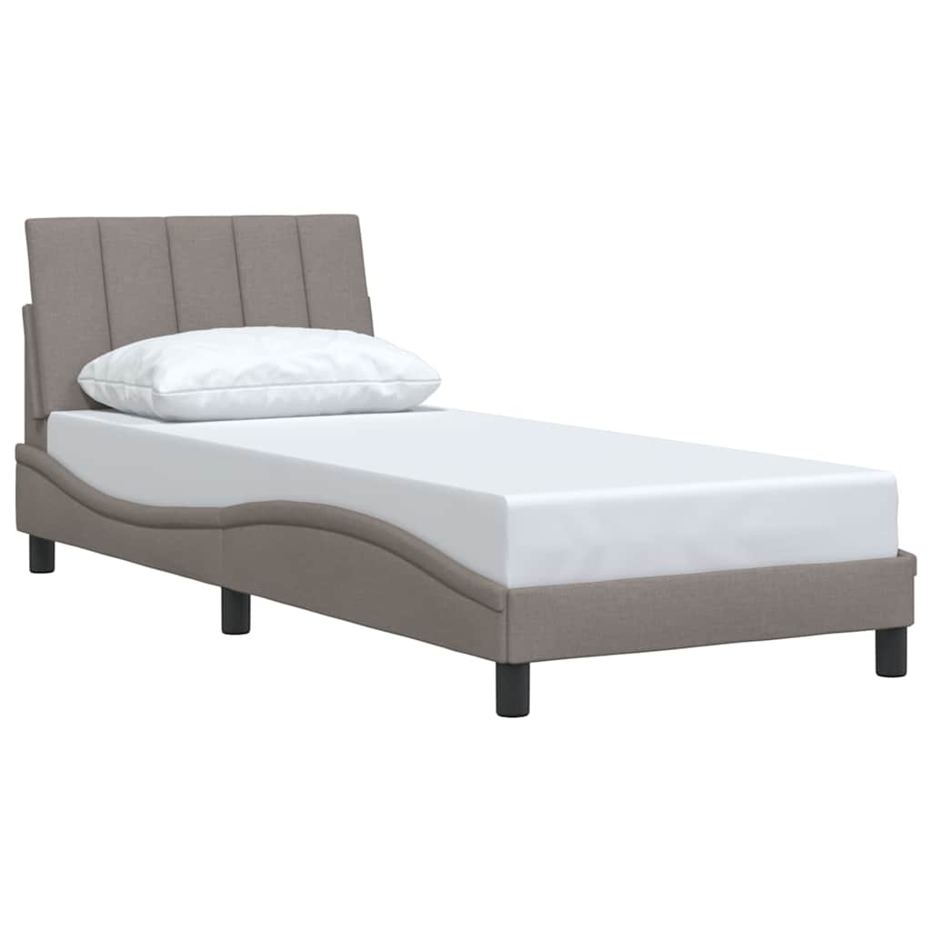 Cadre de lit sans matelas Hanko taupe 90x190 cm tissu - XIOS