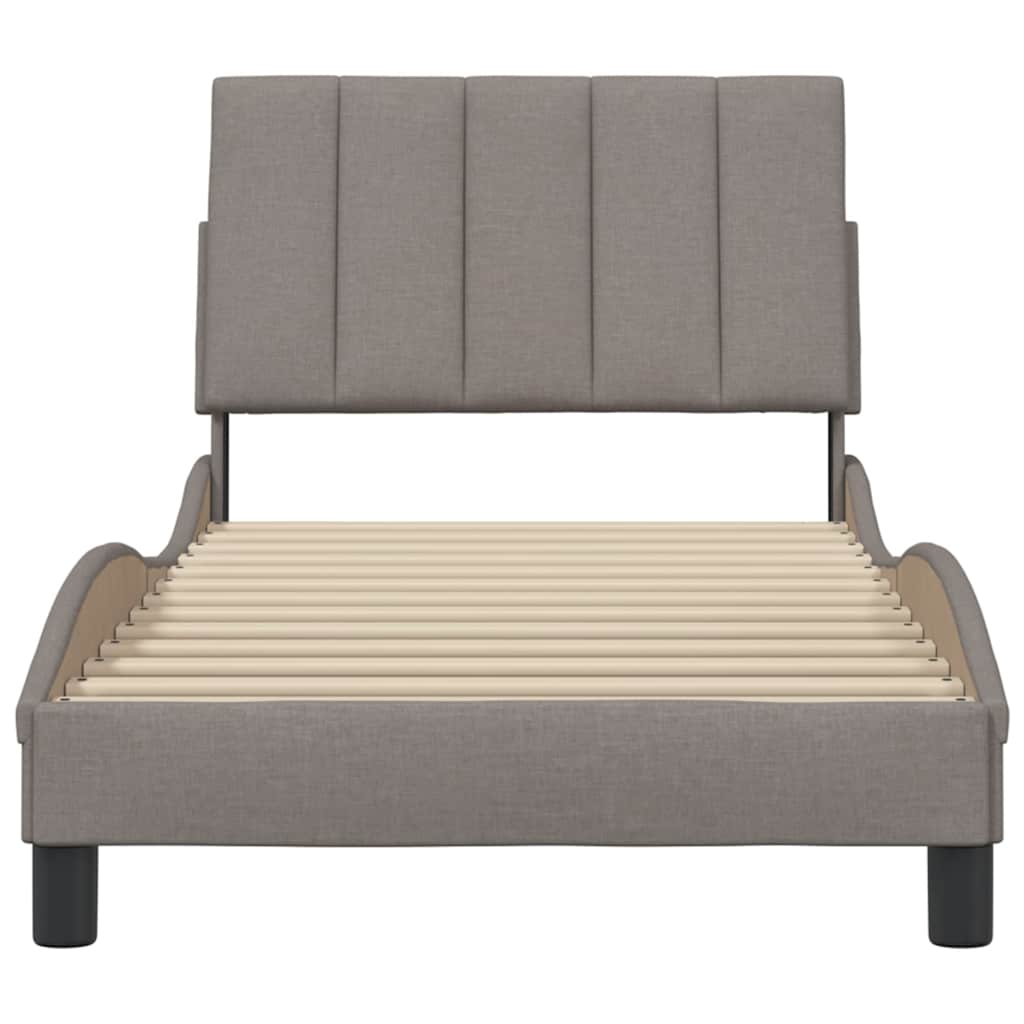 Cadre de lit sans matelas Hanko taupe 90x190 cm tissu - XIOS