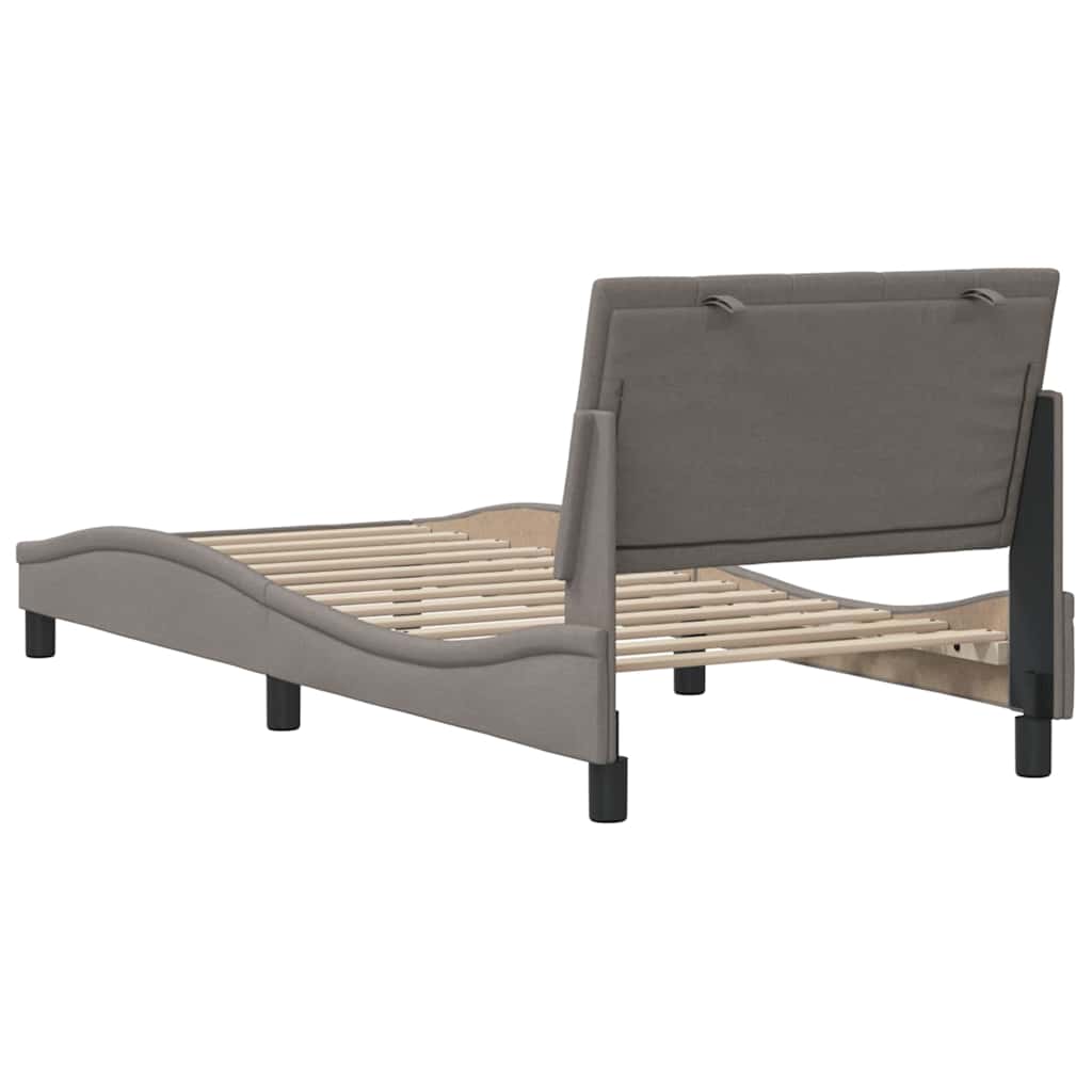 Cadre de lit sans matelas Hanko taupe 90x190 cm tissu - XIOS