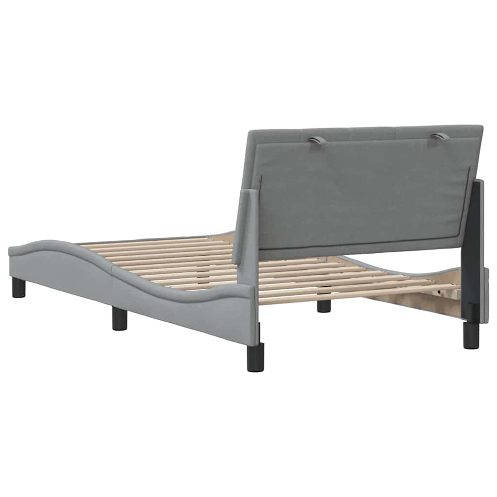 Cadre de lit sans matelas Hanko gris clair 100x200 cm tissu - XIOS