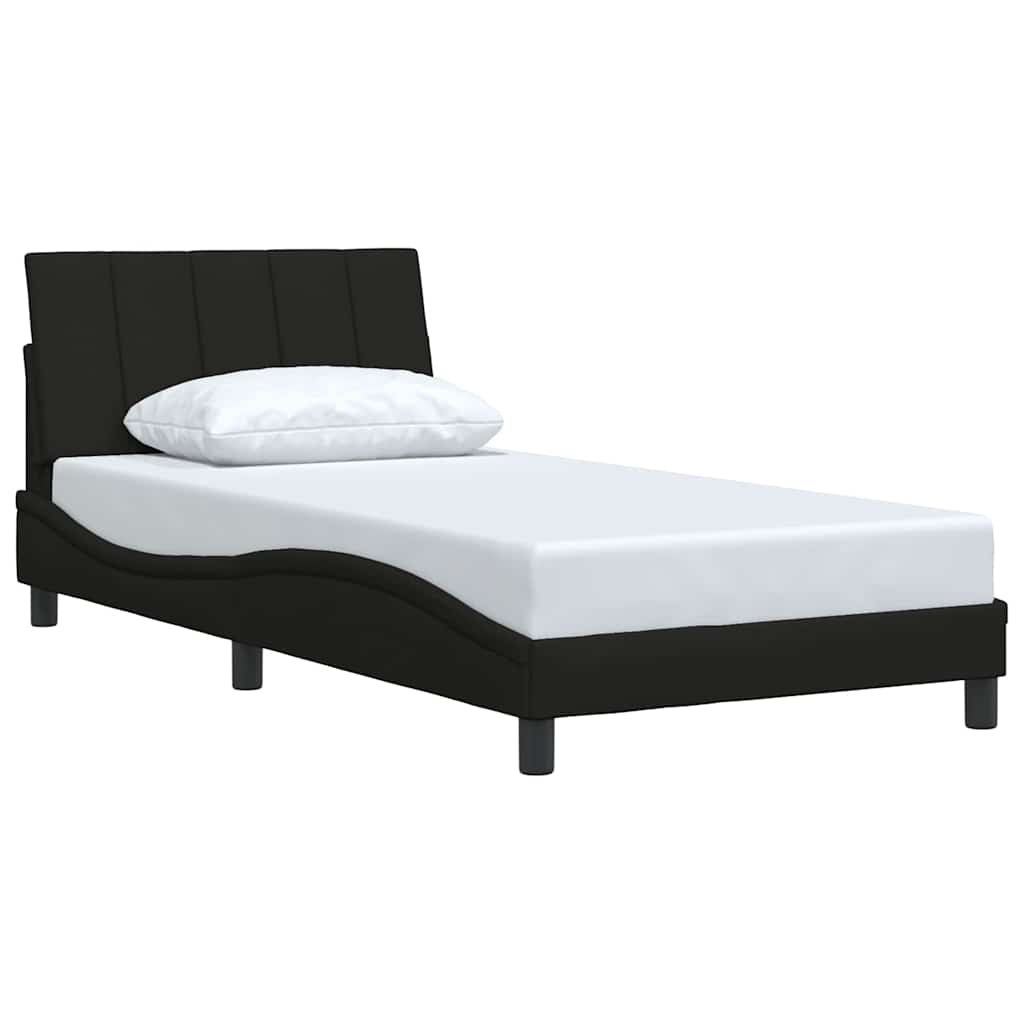 Cadre de lit sans matelas Hanko noir 100x200 cm tissu - XIOS