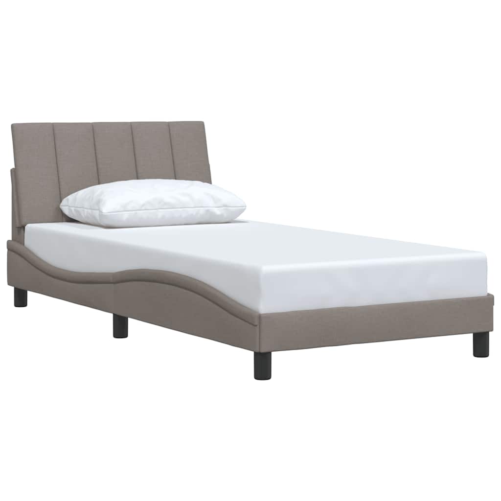 Cadre de lit sans matelas Hanko taupe 100x200 cm tissu