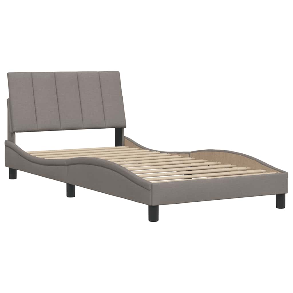Cadre de lit sans matelas Hanko taupe 100x200 cm tissu