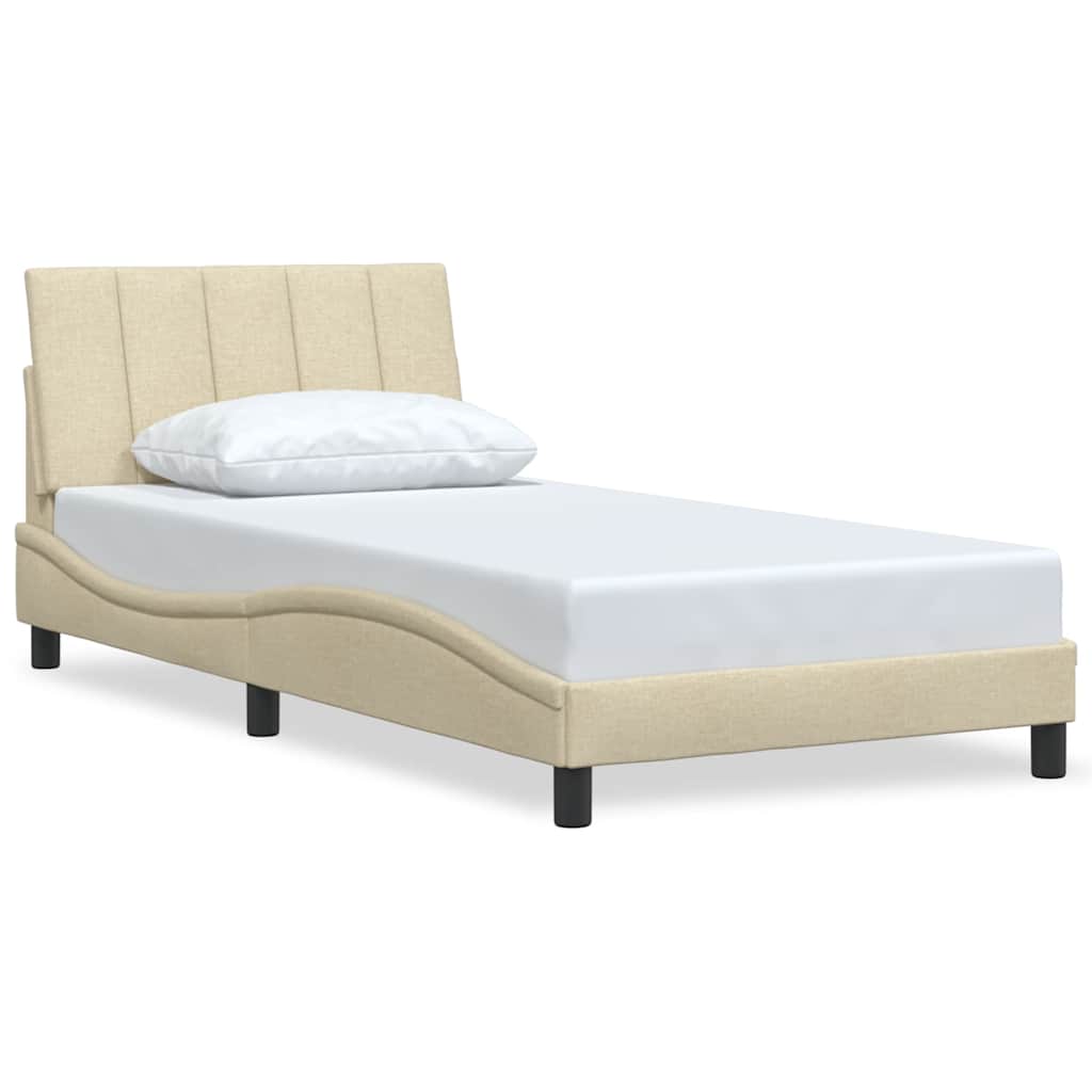 Cadre de lit sans matelas crème 100x200 cm tissu - XIOS