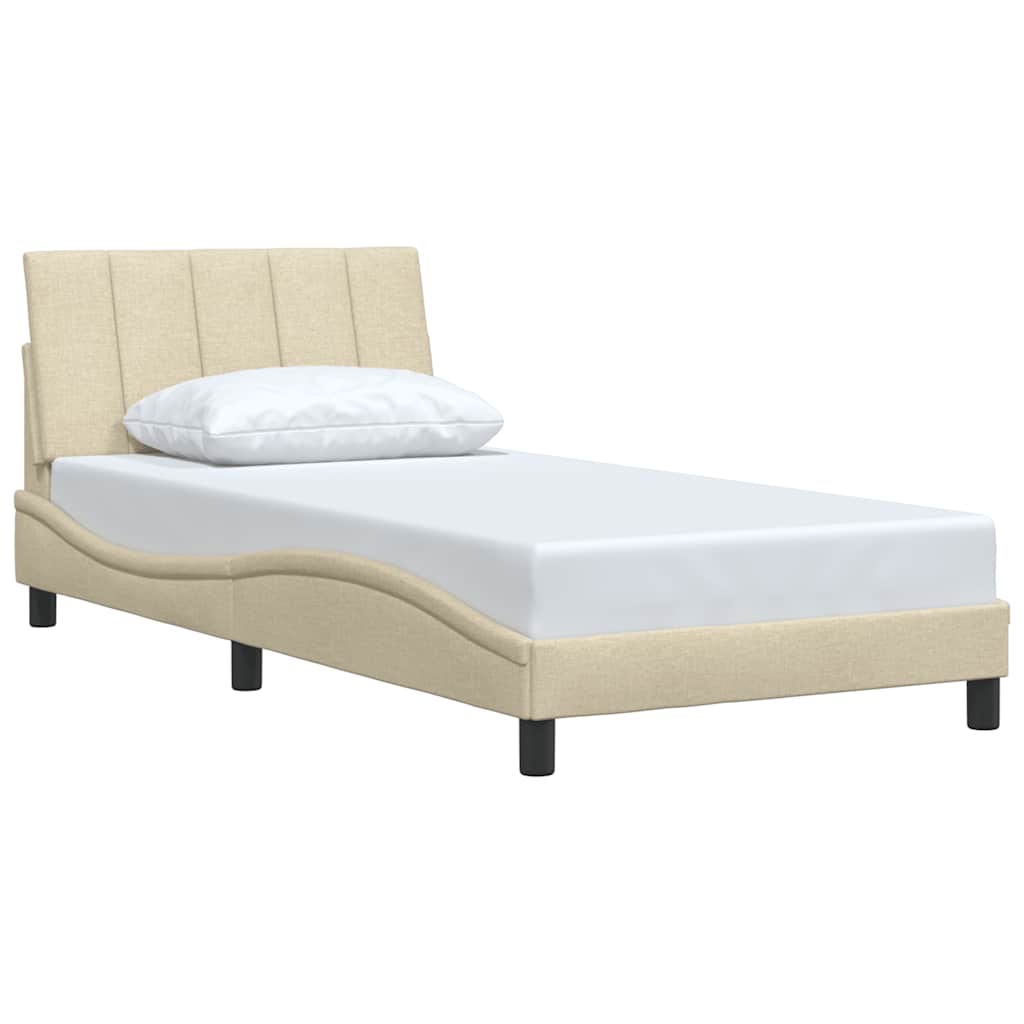 Cadre de lit sans matelas crème 100x200 cm tissu - XIOS