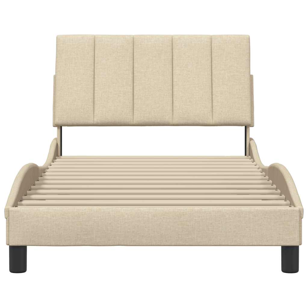 Cadre de lit sans matelas crème 100x200 cm tissu - XIOS