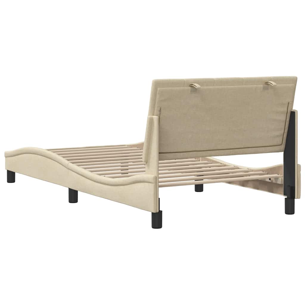 Cadre de lit sans matelas crème 100x200 cm tissu - XIOS