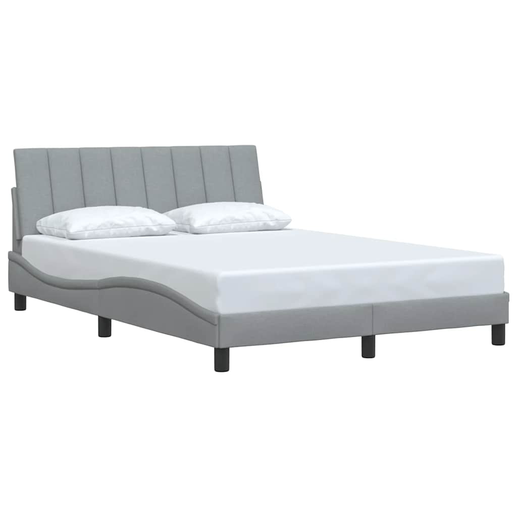 Cadre de lit sans matelas gris clair 120x200 cm tissu - XIOS
