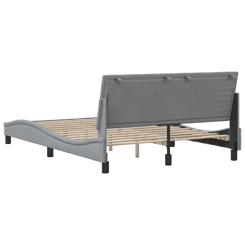 Cadre de lit sans matelas gris clair 120x200 cm tissu - XIOS