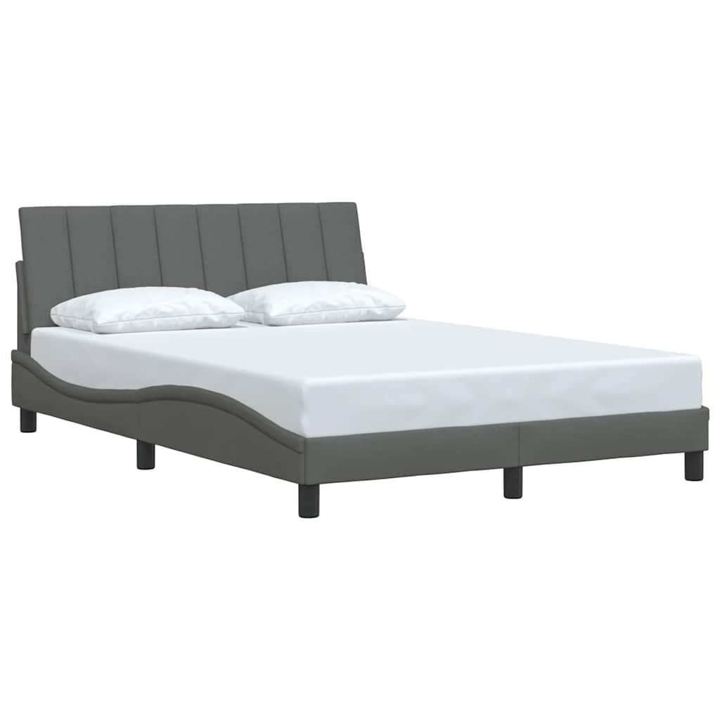 Cadre de lit sans matelas Hanko gris foncé 120x200 cm tissu - XIOS