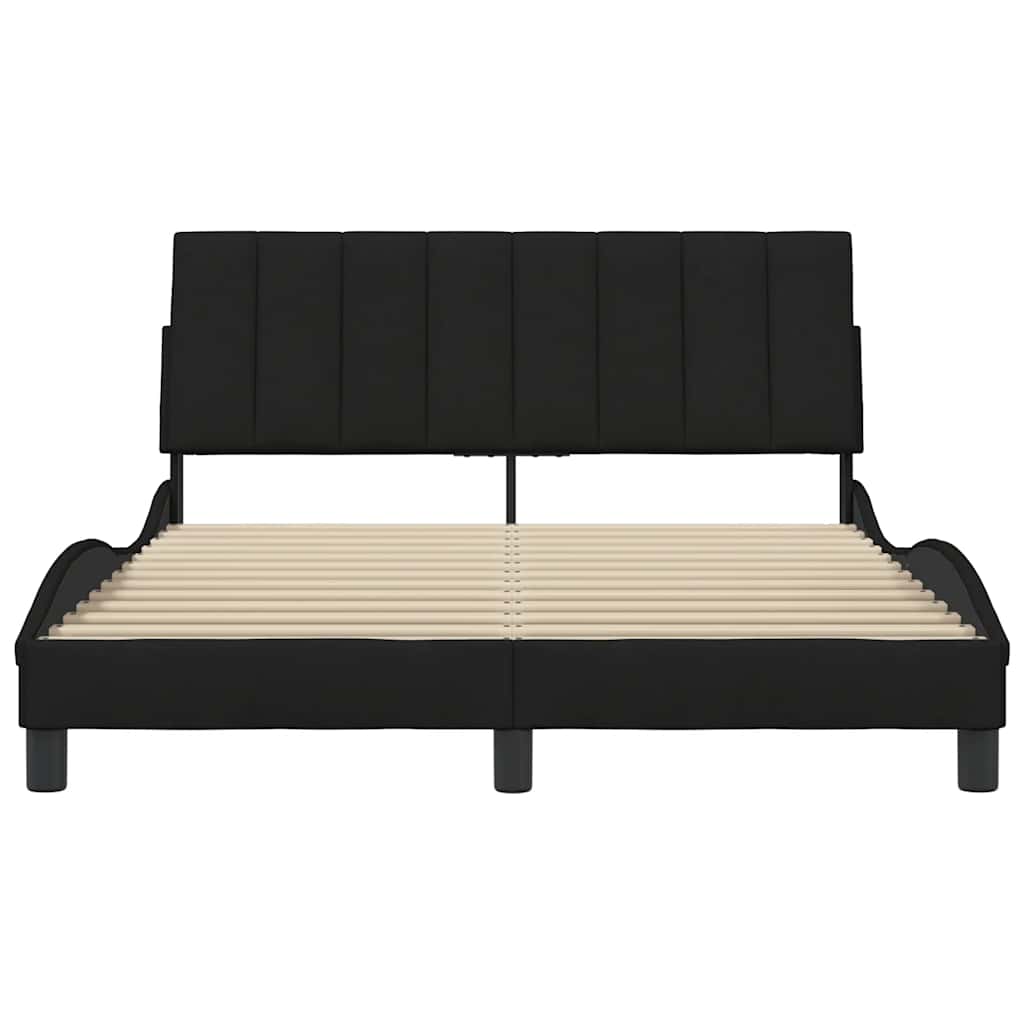 Cadre de lit sans matelas Hanko noir 120x200 cm tissu - XIOS