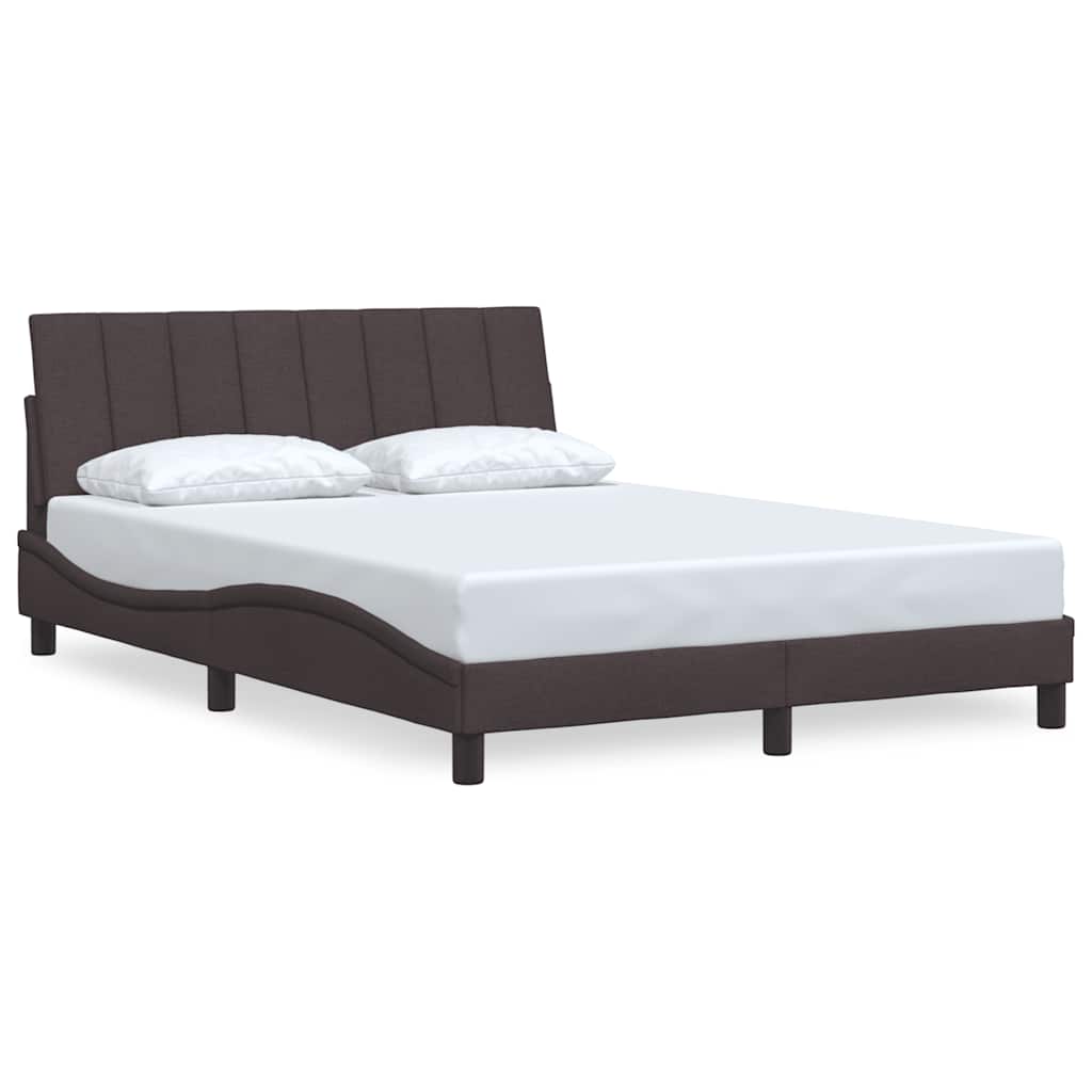 Cadre de lit sans matelas Hanko marron foncé 120x200 cm tissu - XIOS