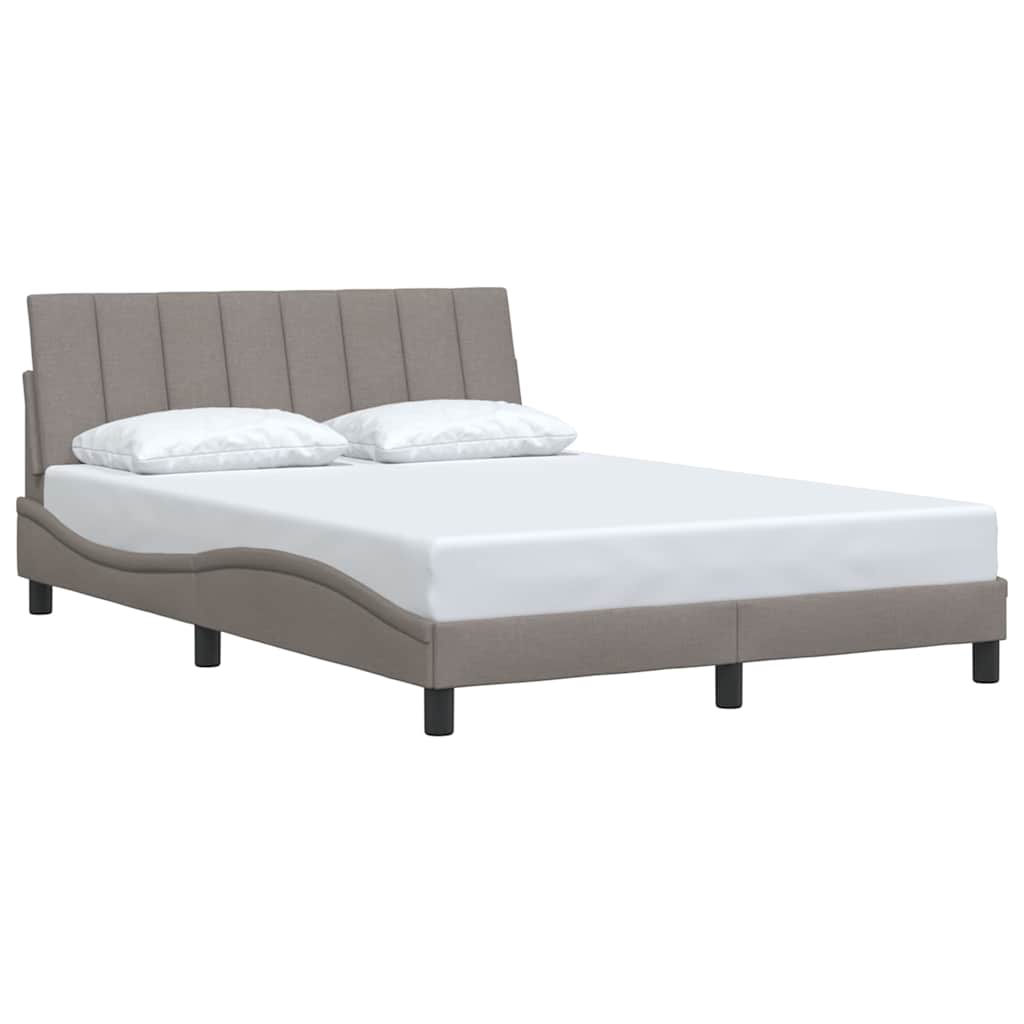 Cadre de lit sans matelas Hanko taupe 120x200 cm tissu