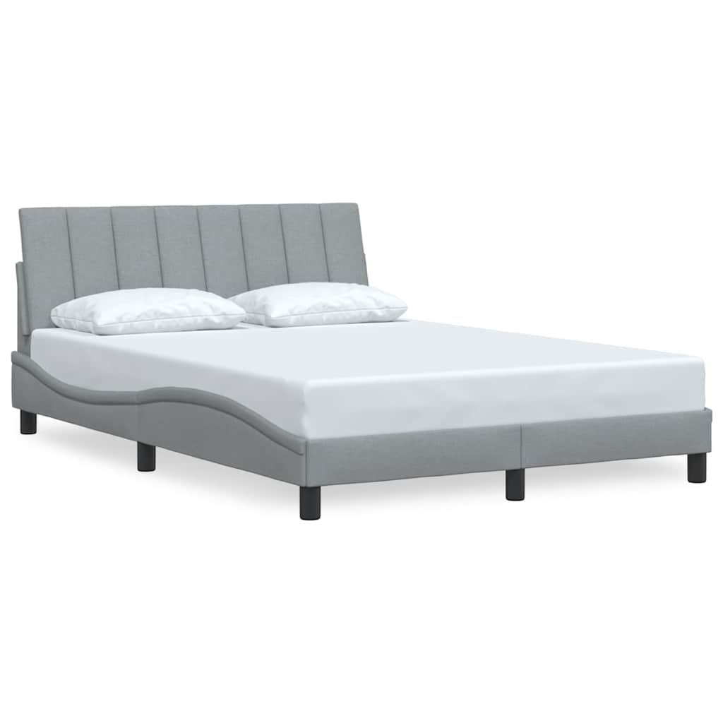 Cadre de lit sans matelas gris clair 140x190 cm tissu - XIOS