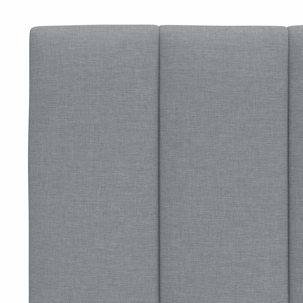 Cadre de lit sans matelas gris clair 140x190 cm tissu - XIOS