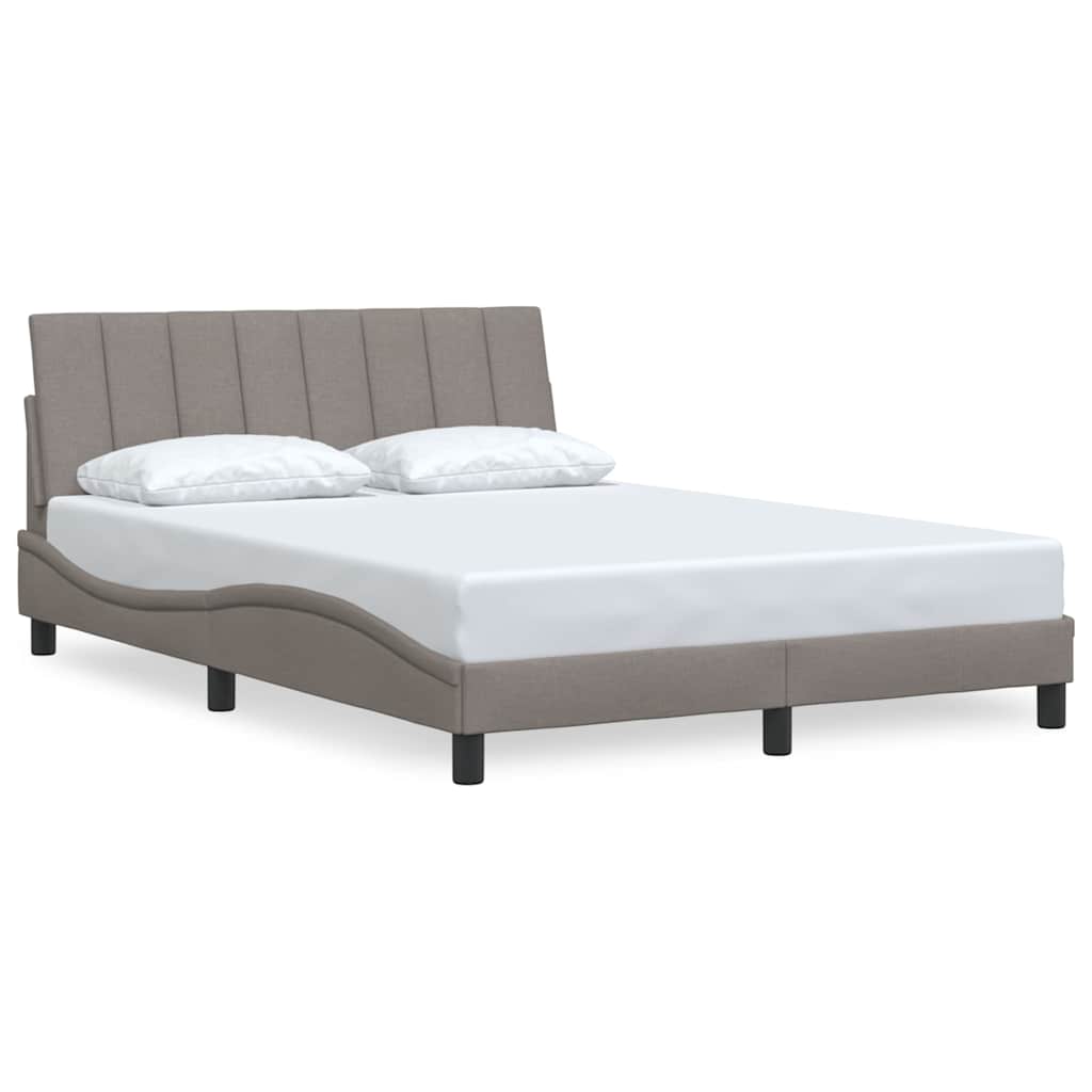 Cadre de lit sans matelas Hanko taupe 140x190 cm tissu
