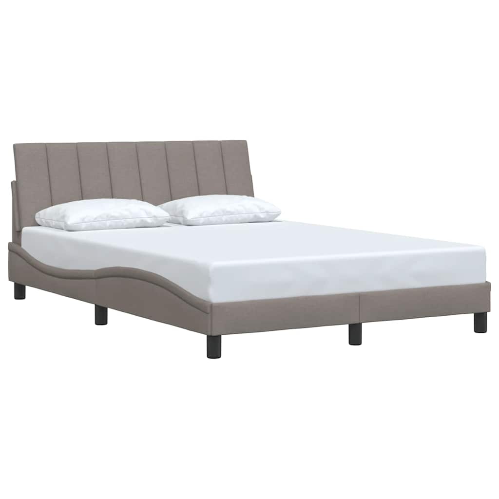 Cadre de lit sans matelas Hanko taupe 140x190 cm tissu