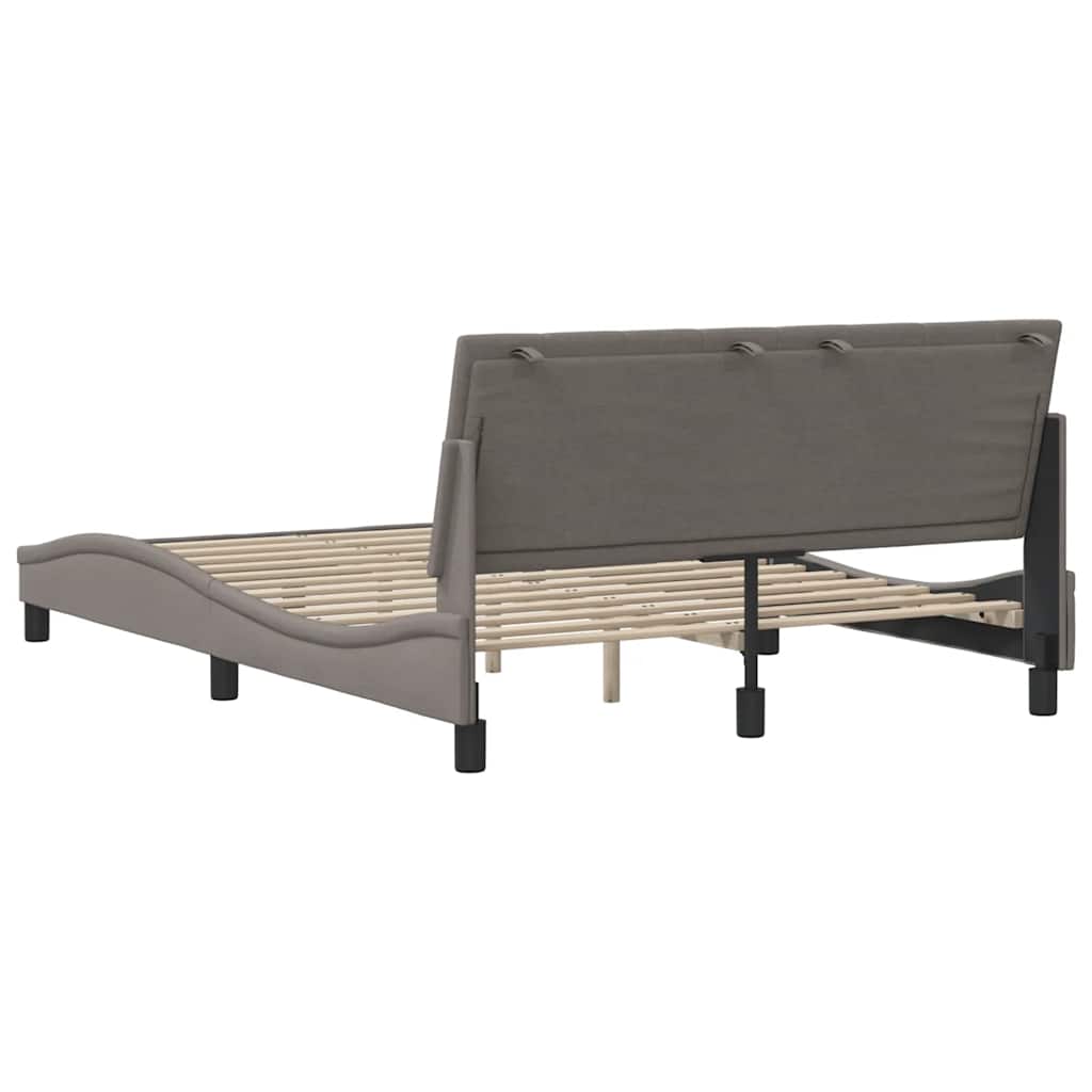 Cadre de lit sans matelas Hanko taupe 140x190 cm tissu