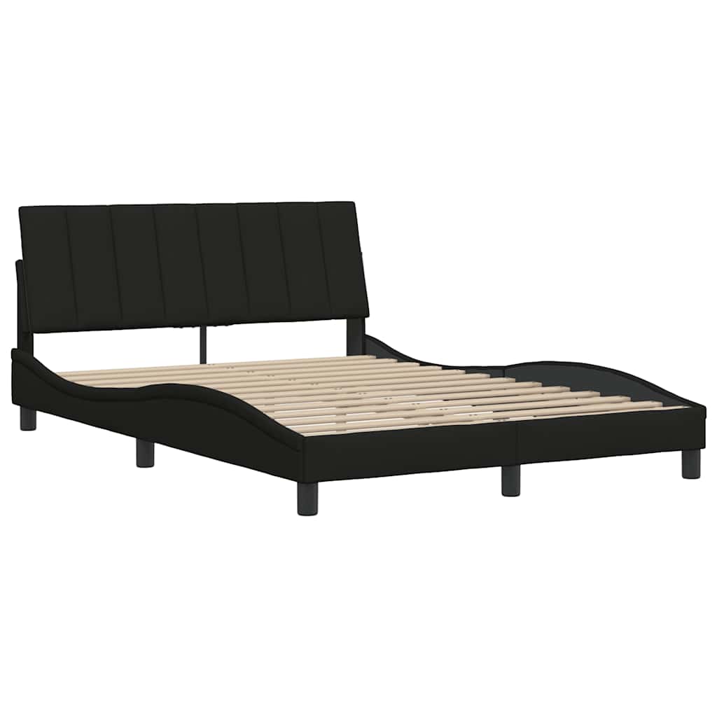 Cadre de lit sans matelas noir 140x200 cm tissu - XIOS