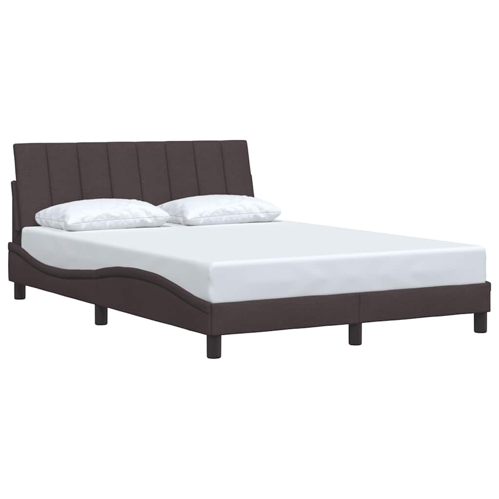 Cadre de lit sans matelas Hanko marron foncé 140x200 cm tissu - XIOS