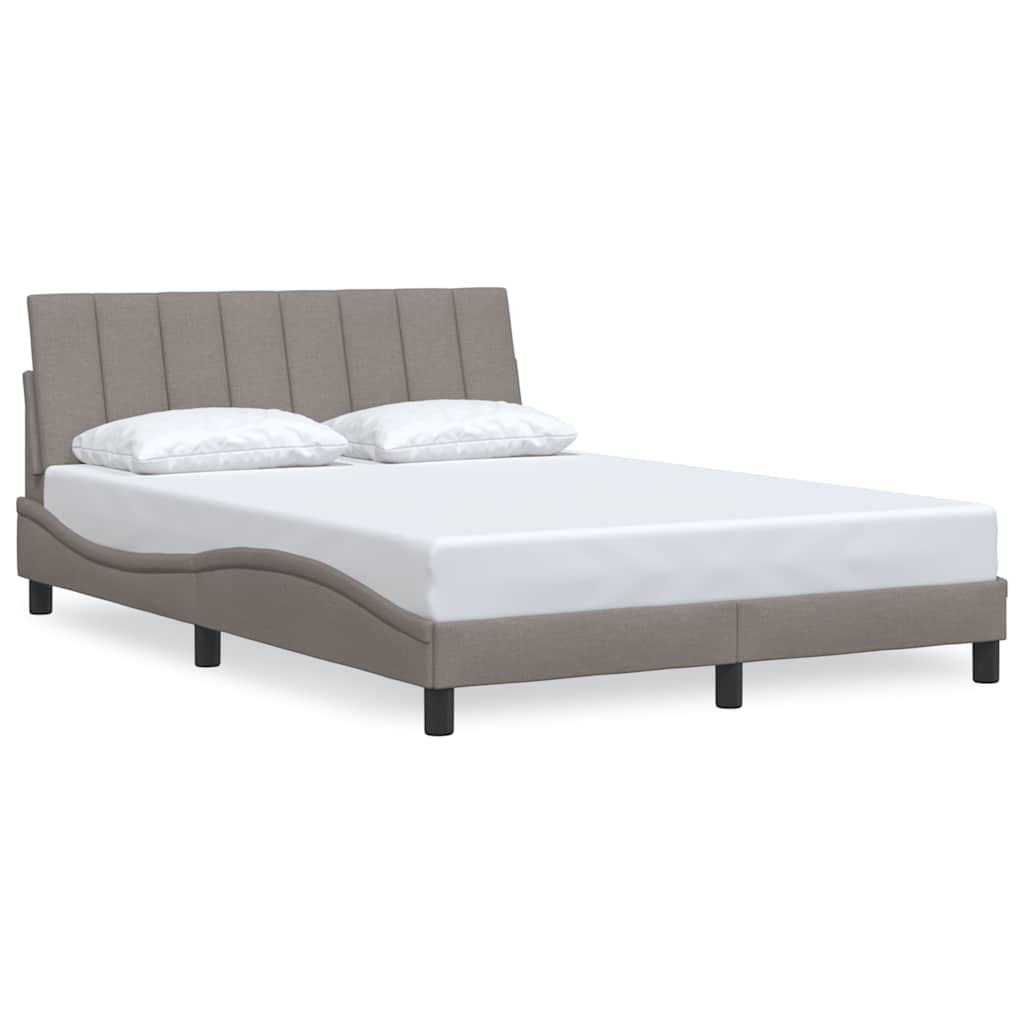 Cadre de lit sans matelas Hanko taupe 140x200 cm tissu