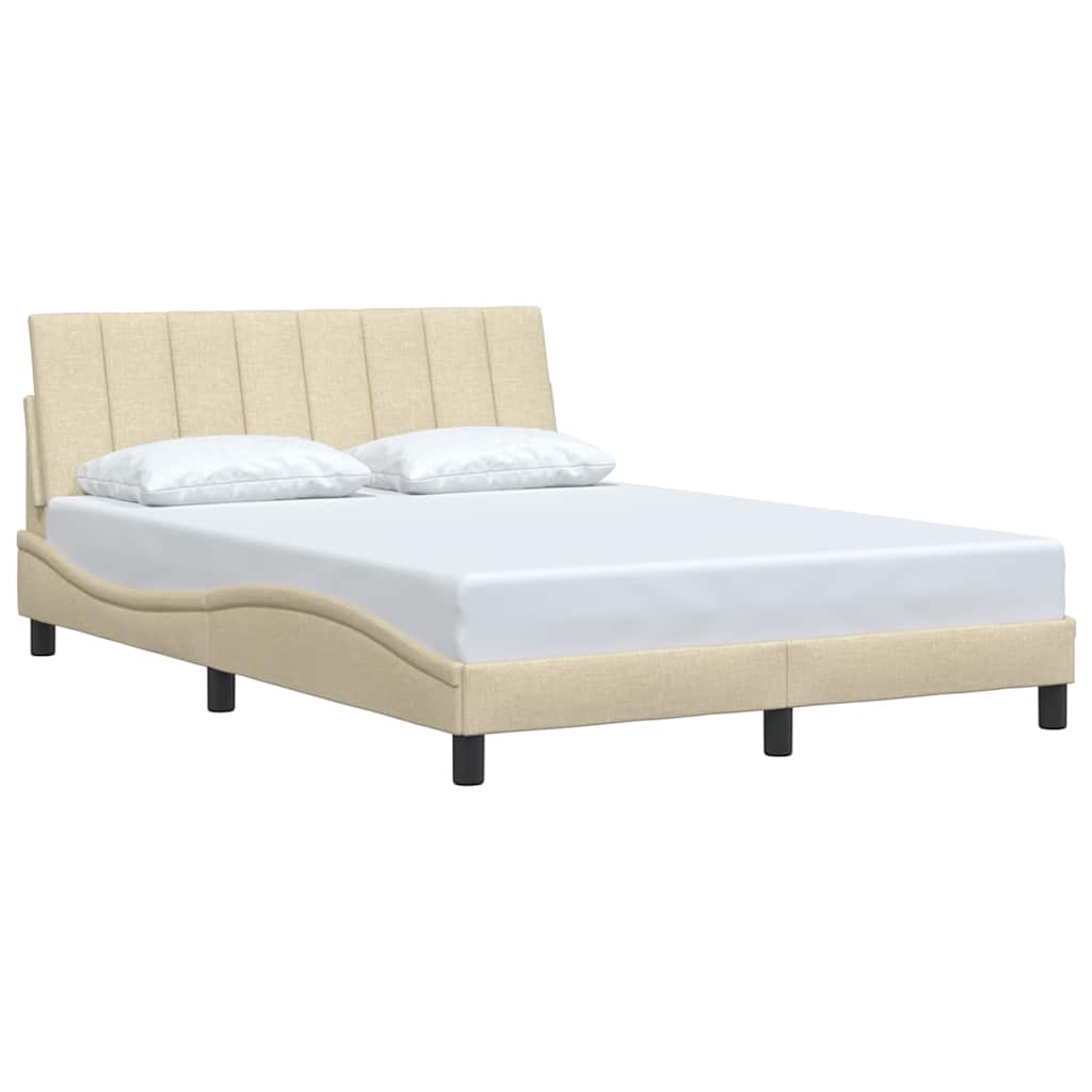 Cadre de lit sans matelas crème 140x200 cm tissu - XIOS