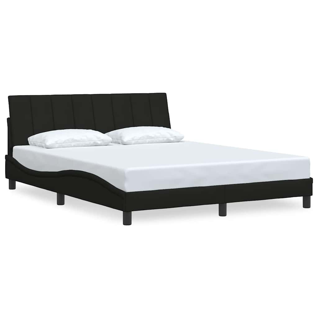 Cadre de lit sans matelas noir 160x200 cm tissu - XIOS