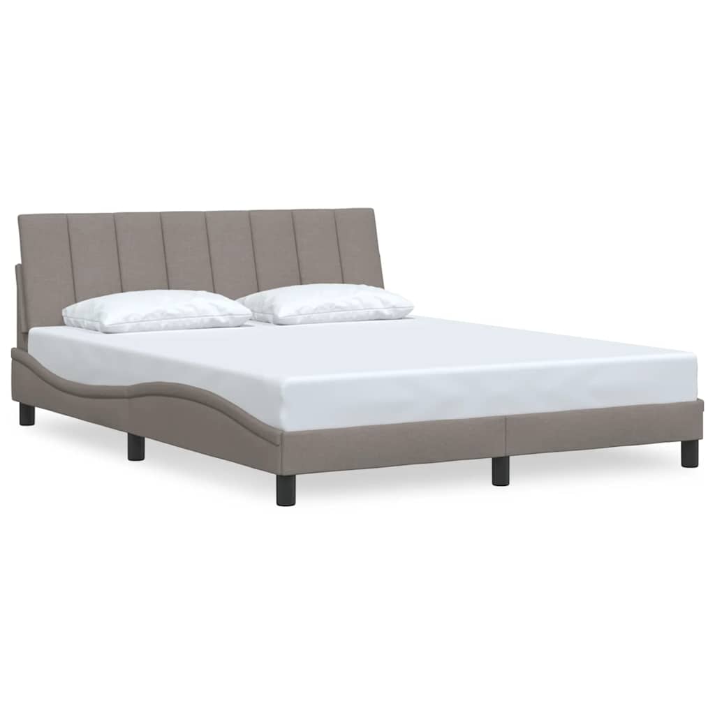 Cadre de lit sans matelas Hanko taupe 160x200 cm tissu - XIOS