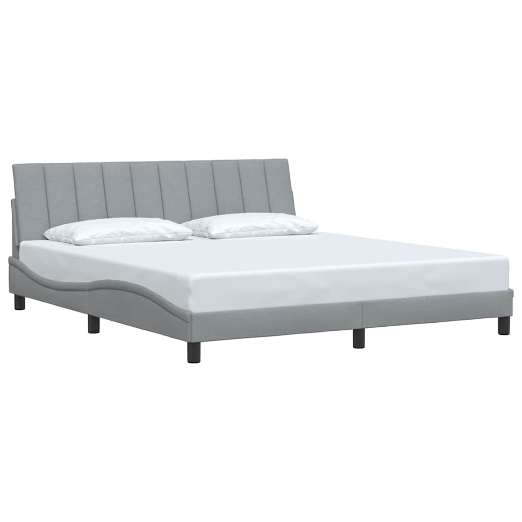 Cadre de lit sans matelas gris clair 180x200 cm tissu - XIOS