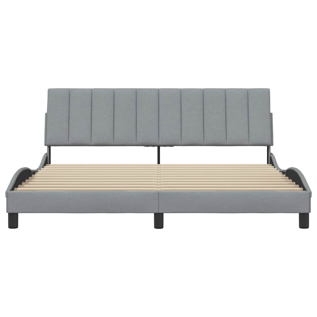 Cadre de lit sans matelas gris clair 180x200 cm tissu - XIOS
