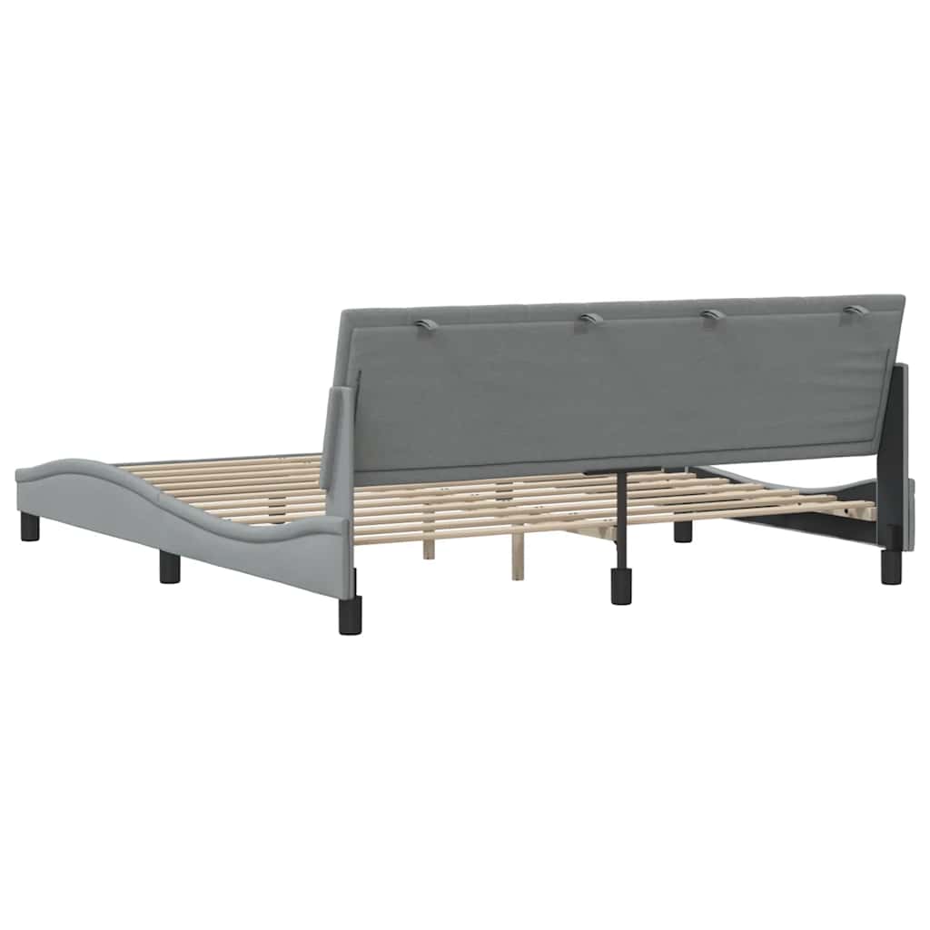 Cadre de lit sans matelas gris clair 180x200 cm tissu - XIOS