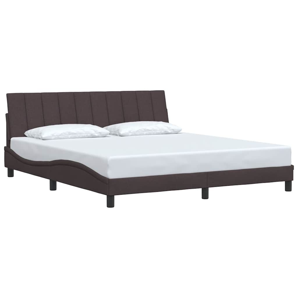 Cadre de lit sans matelas Hanko marron foncé 180x200 cm tissu - XIOS