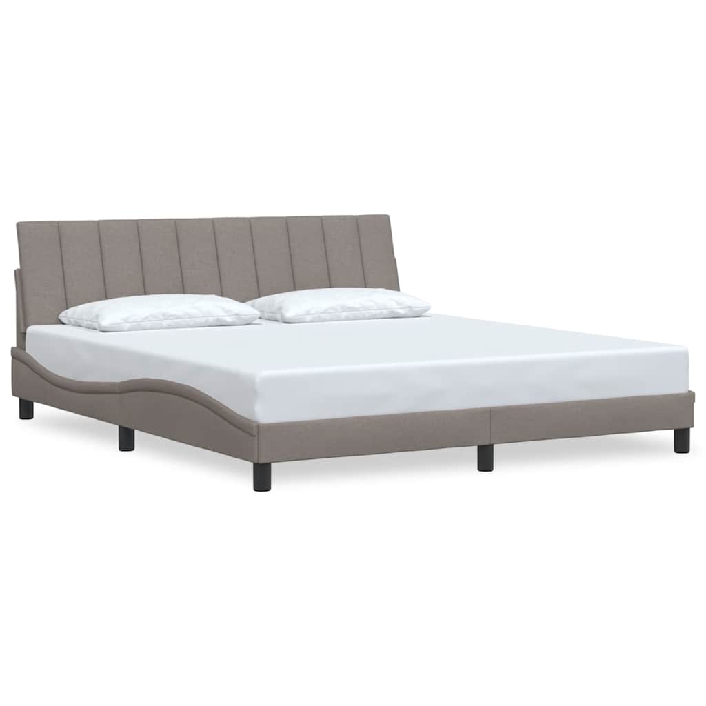 Cadre de lit sans matelas Hanko taupe 180x200 cm tissu - XIOS