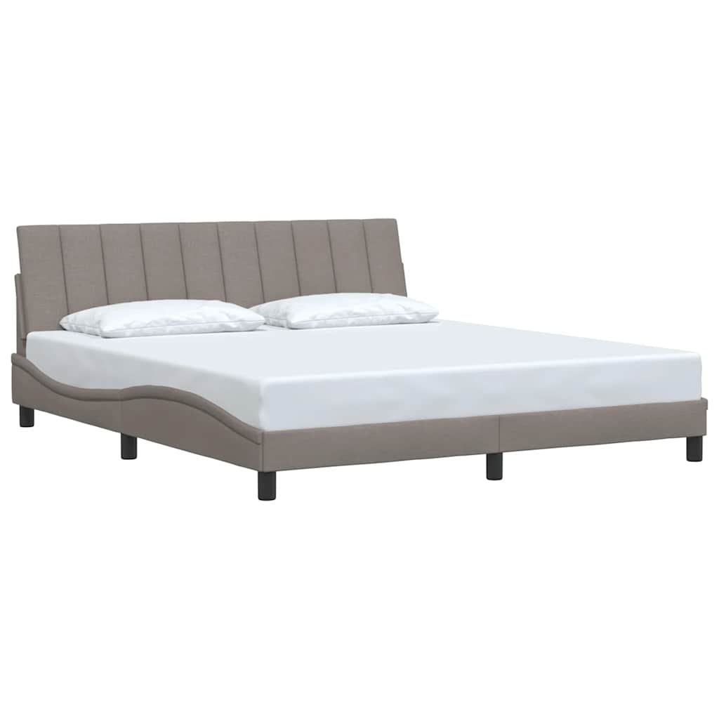 Cadre de lit sans matelas Hanko taupe 180x200 cm tissu - XIOS