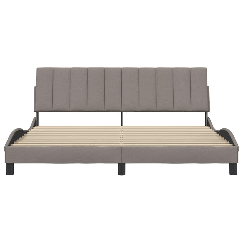 Cadre de lit sans matelas Hanko taupe 180x200 cm tissu - XIOS