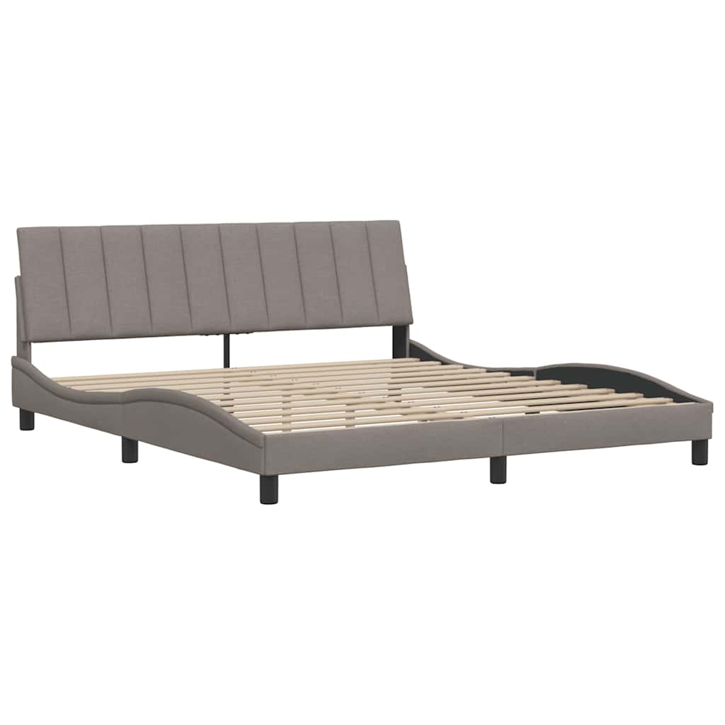 Cadre de lit sans matelas Hanko taupe 180x200 cm tissu - XIOS