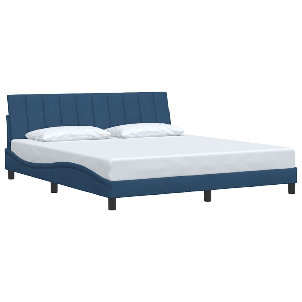 Cadre de lit sans matelas bleu 180x200 cm tissu - XIOS