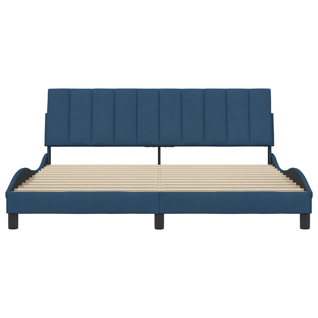 Cadre de lit sans matelas bleu 180x200 cm tissu - XIOS