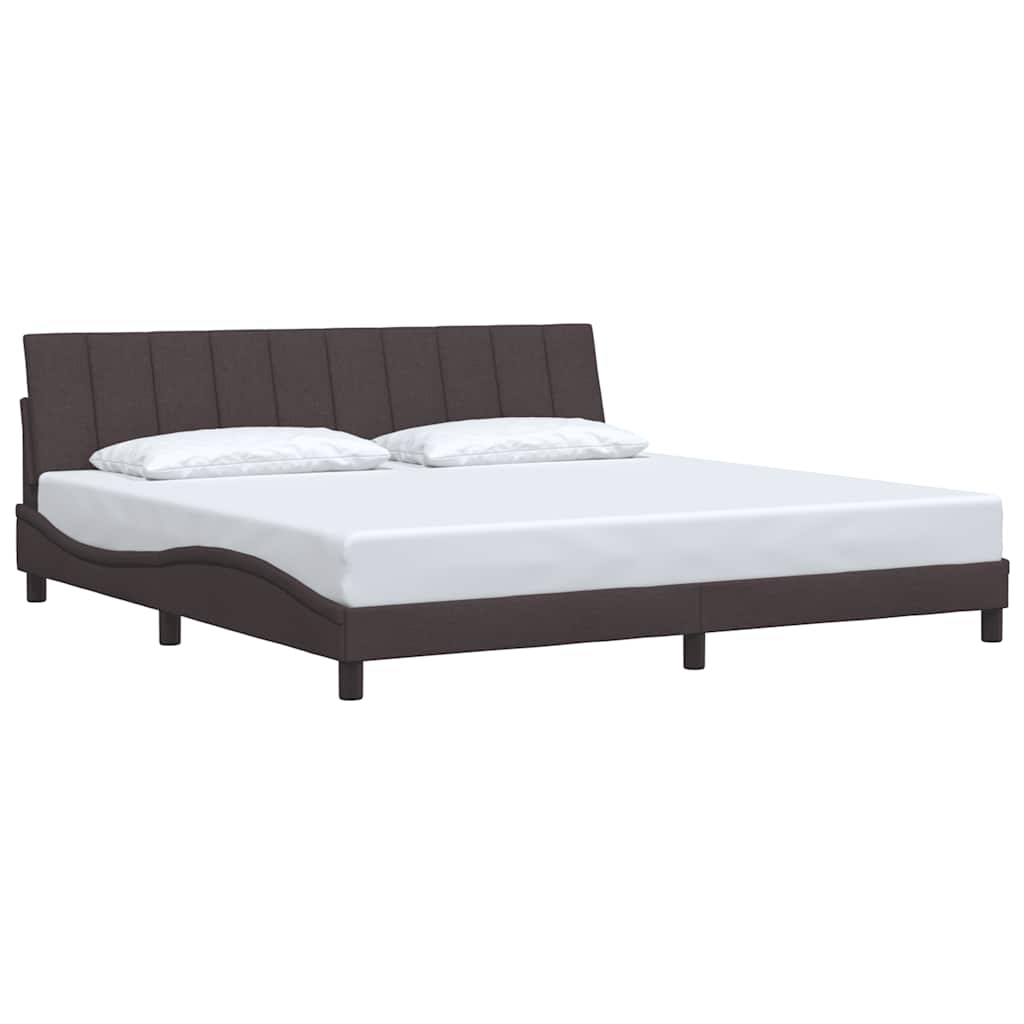 Cadre de lit sans matelas Hanko marron foncé 200x200 cm tissu - XIOS