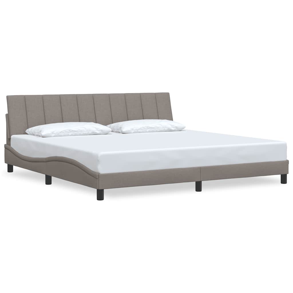 Cadre de lit sans matelas Hanko taupe 200x200 cm tissu - XIOS
